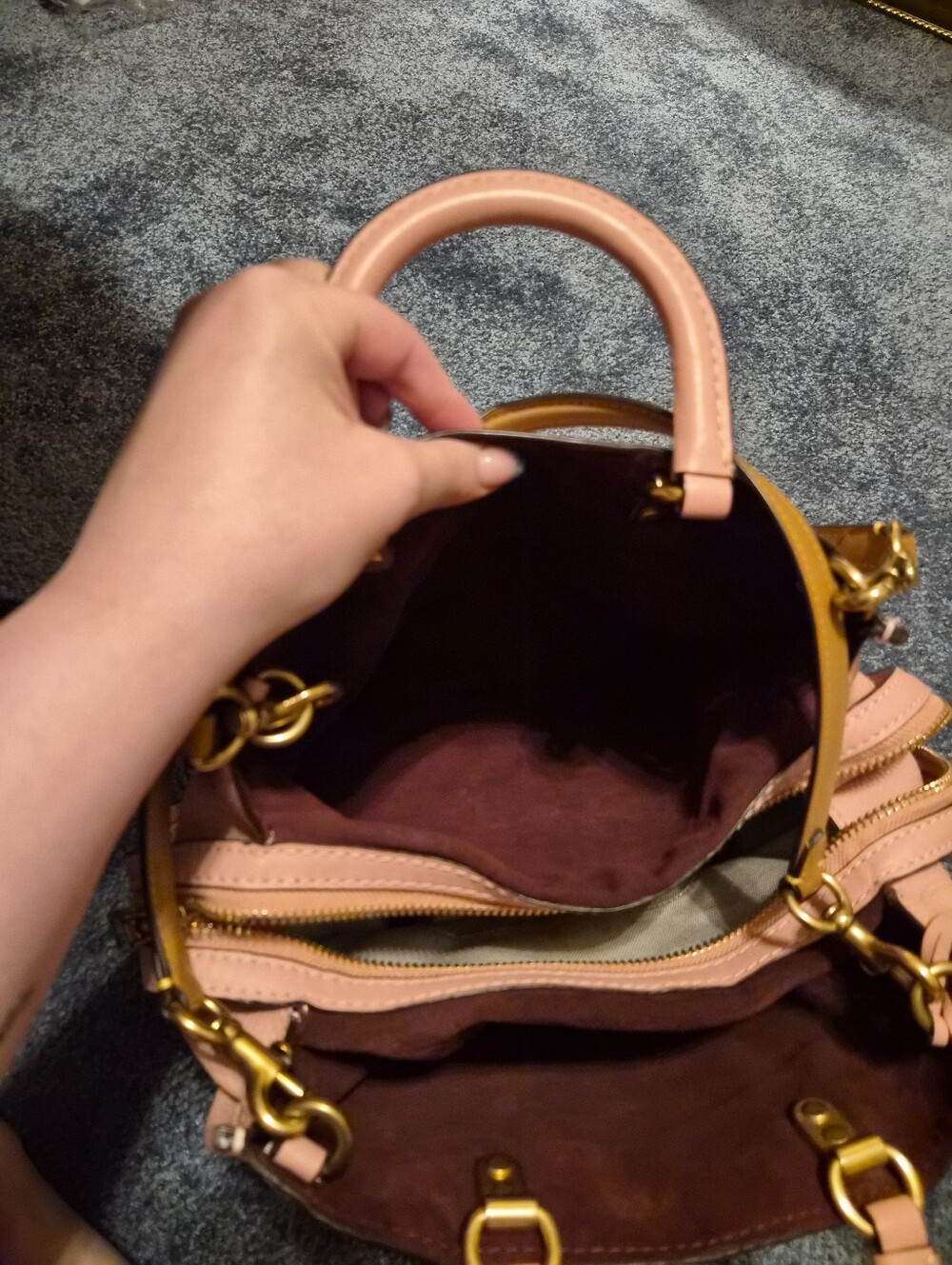 Coach Pebbled Leather Rogue Satchel with Gold Hardware PEONY - Picture 9 of 9